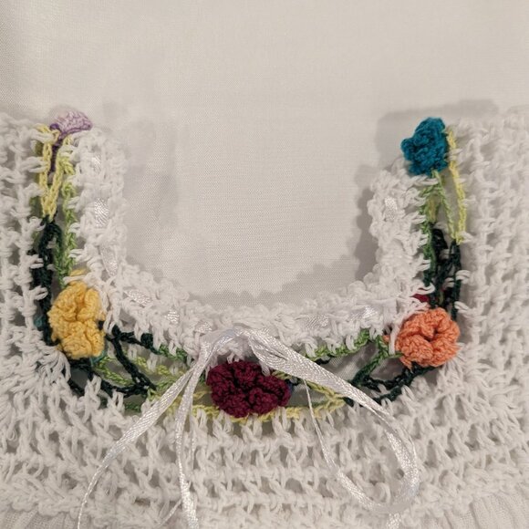 NWOT Handmade Embroidered Crochet Lace Sundress Romanian Traditional Folk Design - Picture 3 of 10